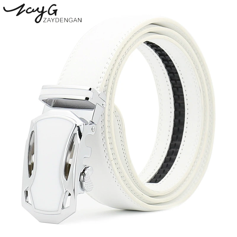 Ремень мужской с автоматической пряжкой из натуральной воловьей кожи|Мужские