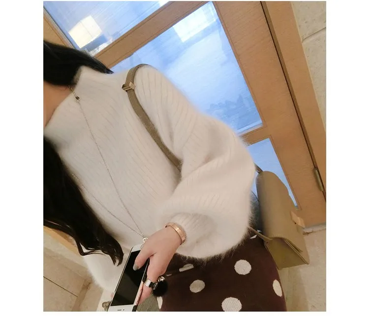 Женский толстый свитер с высоким воротником Повседневный пуловер из мохера