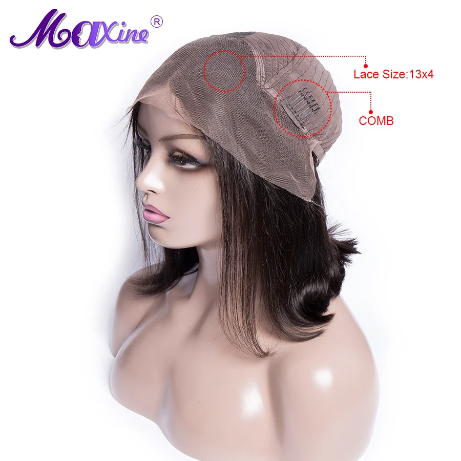 Максин волосы прямые боб парик Короткие человеческих волос парики для Для женщин