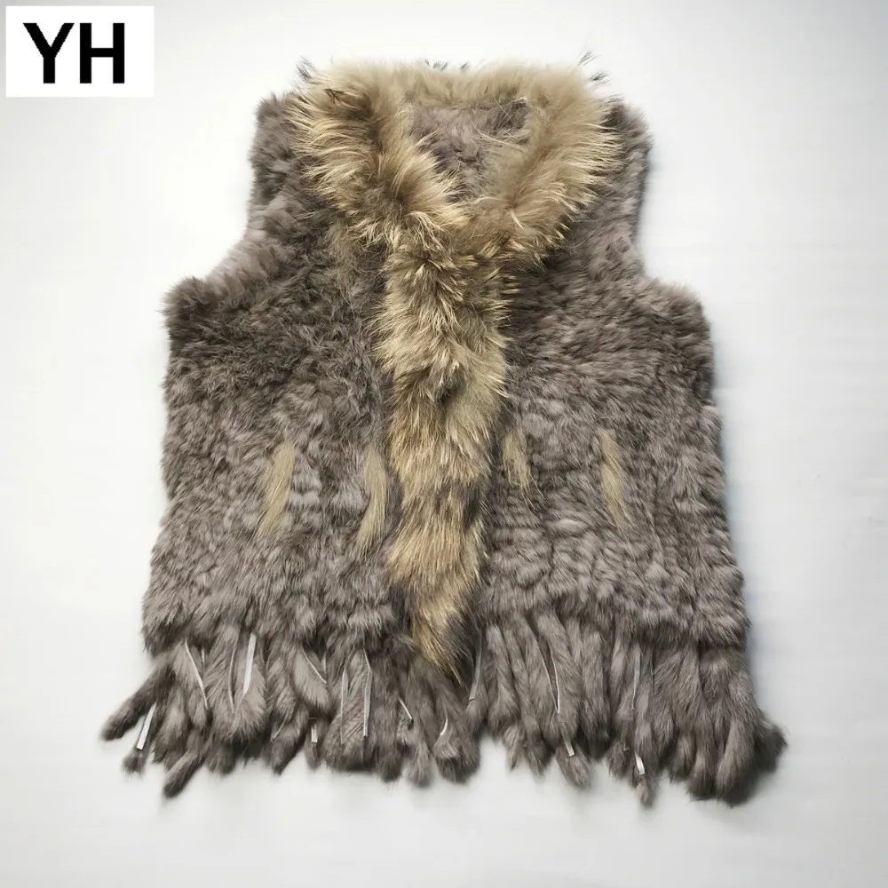 Лидер продаж женский жилет из натурального кроличьего меха на весну и осень