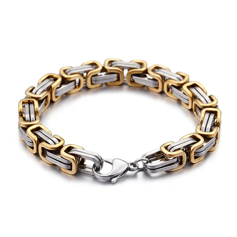 Золотая цепочка из нержавеющей стали 5 мм/6 мм/8 мм король византийская ожерелье