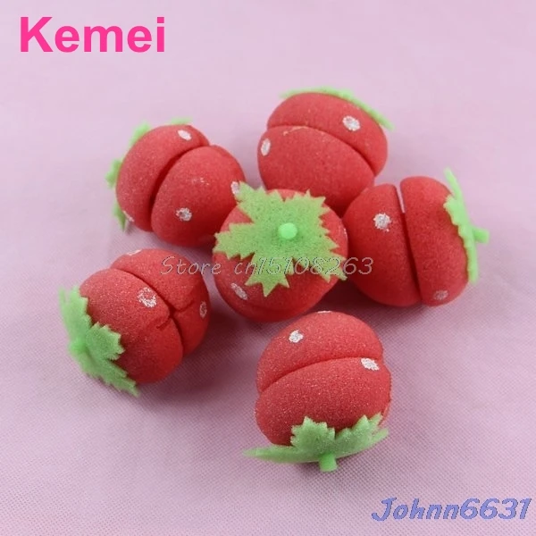 

24Pcs Foam Strawberry Balls Soft Sponge Strawberry Hair Curler Roller Fashion -Y207 Drop Shipping