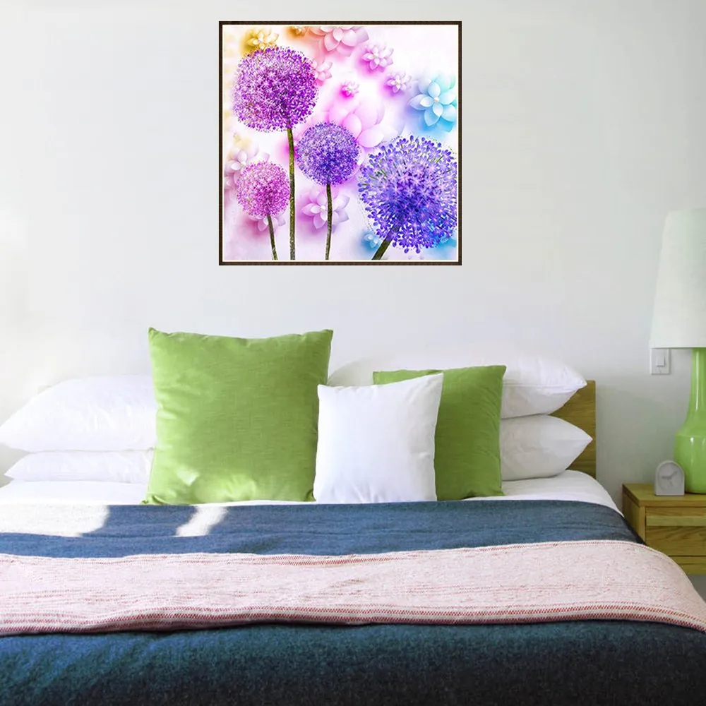 5D круглая Алмазная картина кристальная цветок одуванчика алмазная вышивка