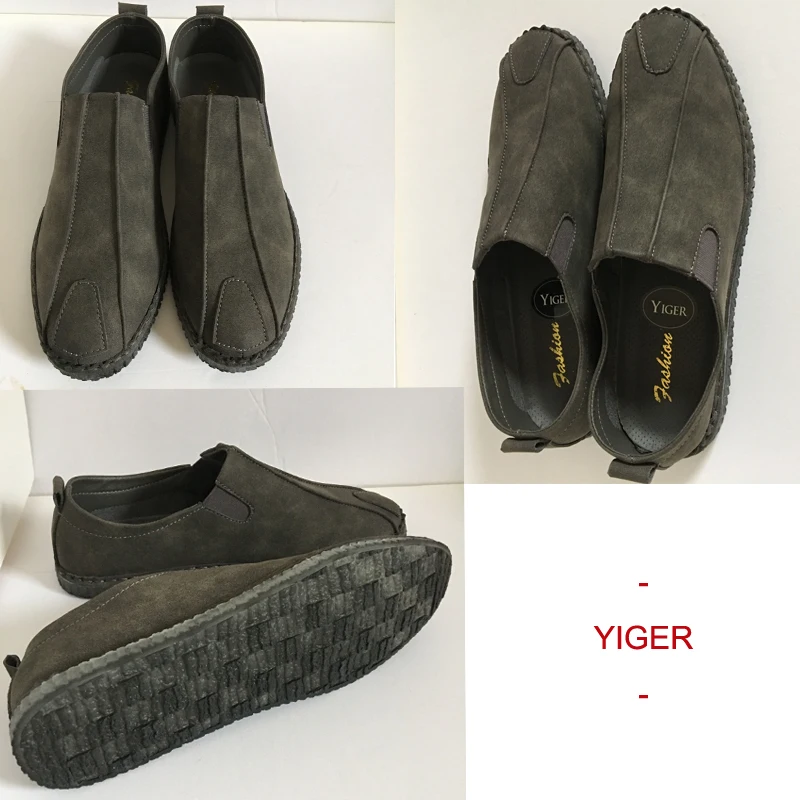 YIGER/Новинка; мужская повседневная обувь; лоферы; обувь в горошек; дышащие туфли; Повседневная обувь; однотонные слипоны; 0043