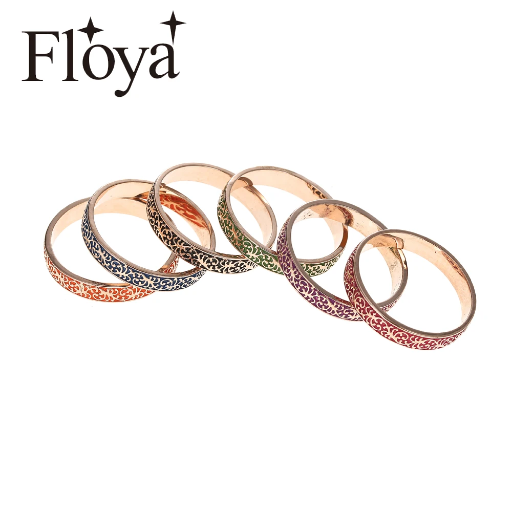 

Floya Roman Figure Stackable Ring Rose Gold Copper Inner Rings 4mm Width Interchangeable Original Cocktail Band Accessories