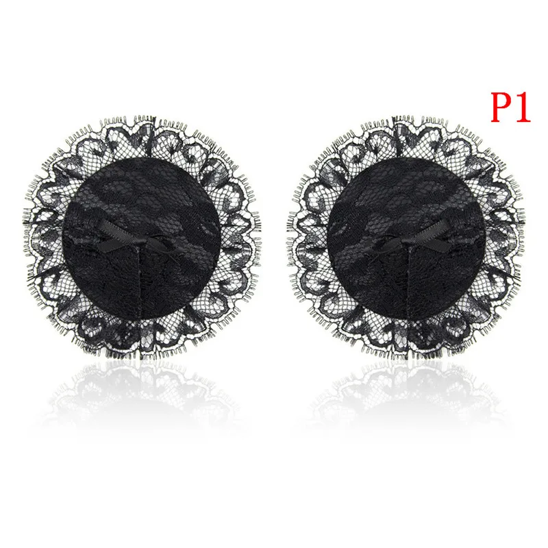 P1 Сердце, круглая форма кружева, наклейки на соски, наклейки на грудь, Секс продукт, сексуальные блестки, чехлы на соски с кисточками - Цвет: P1