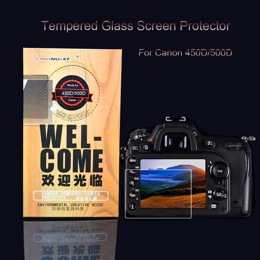 Оригинальное 9H ультратонкое 0 26 мм закаленное стекло для защиты экрана Canon EOS 450D 500D