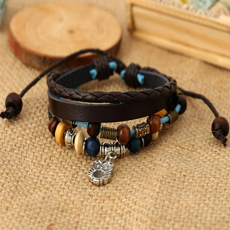 Женские браслеты Ретро стиль дерево жизни украшение совы кожаный браслет для