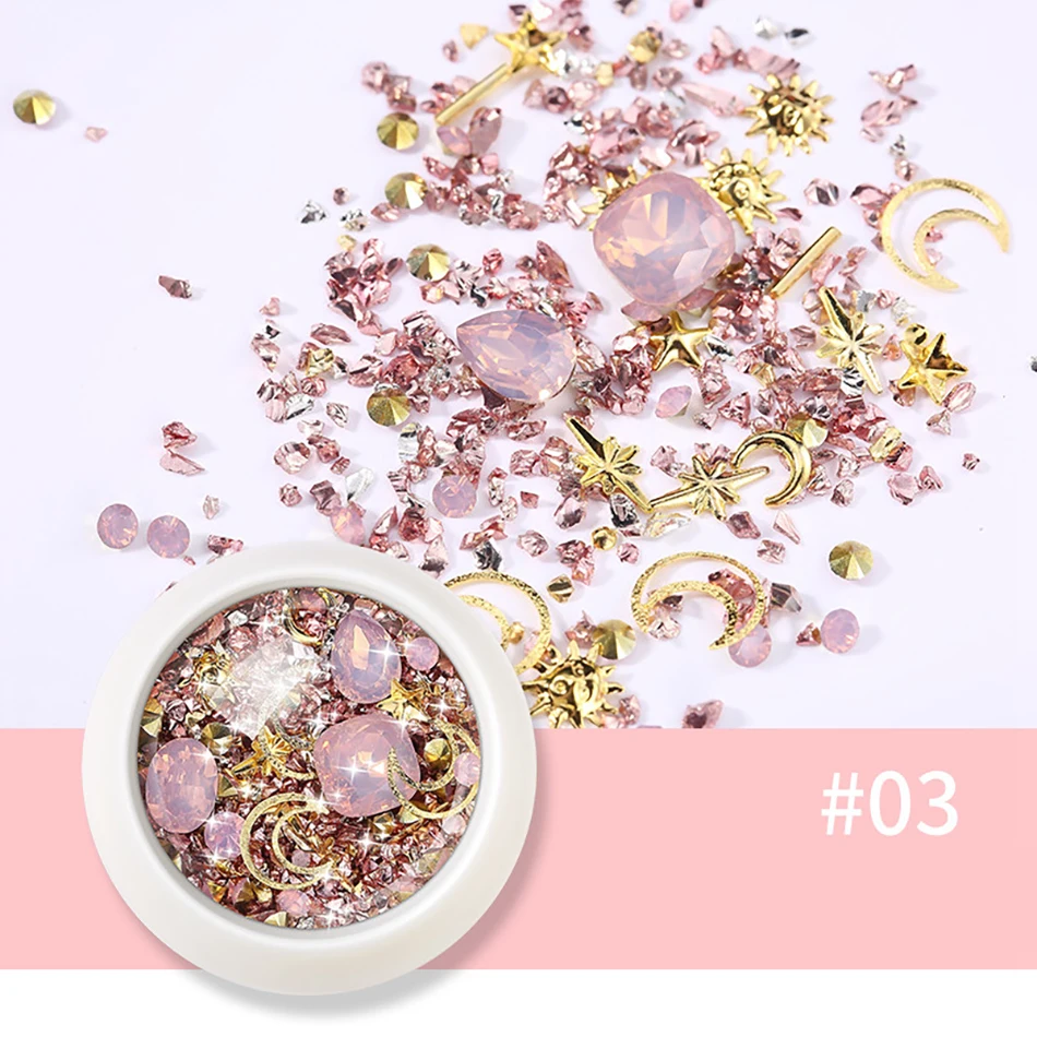 MORDDA 1 коробка Смешанные Красочные Стразы для ногтей 3D хрустальные камни