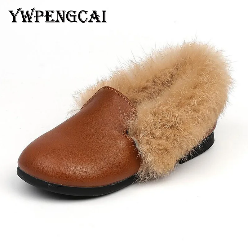 Новое поступление детская обувь на меху теплые Лоферы для мальчиков модная