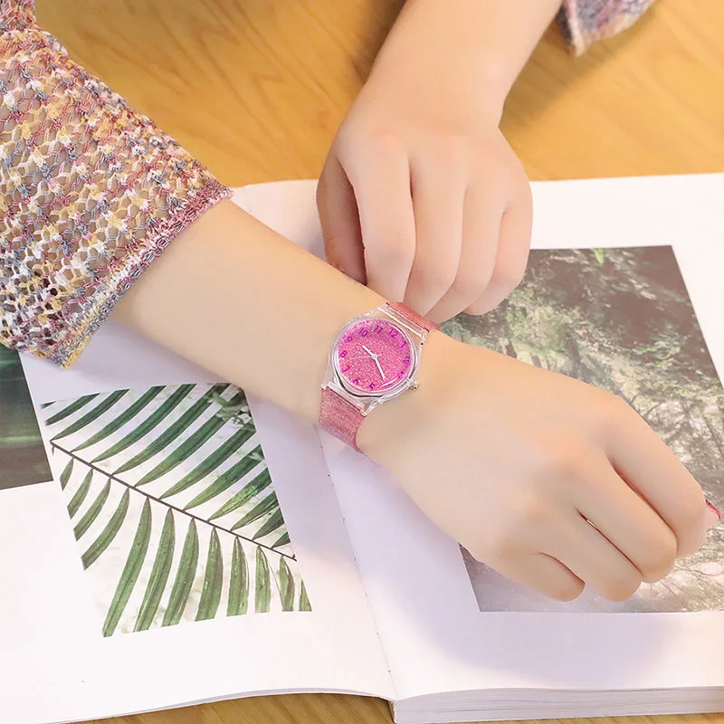 Женские кварцевые часы с силиконовым ремешком круглым циферблатом|Женские