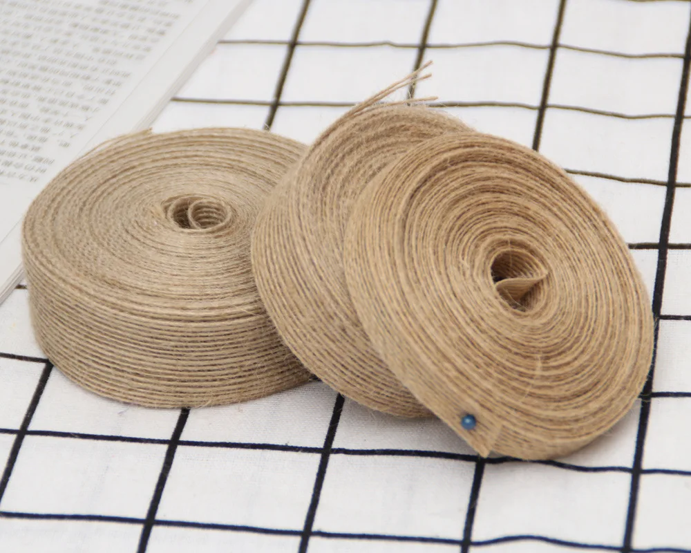 6/10/15/20/25/30/38 мм джутовая Мешковина ленты DIY ручной работы ремесла гессенской шпагат веревочные шнуры в деревенском стиле Одежда для свадьбы, дня рождения украшения