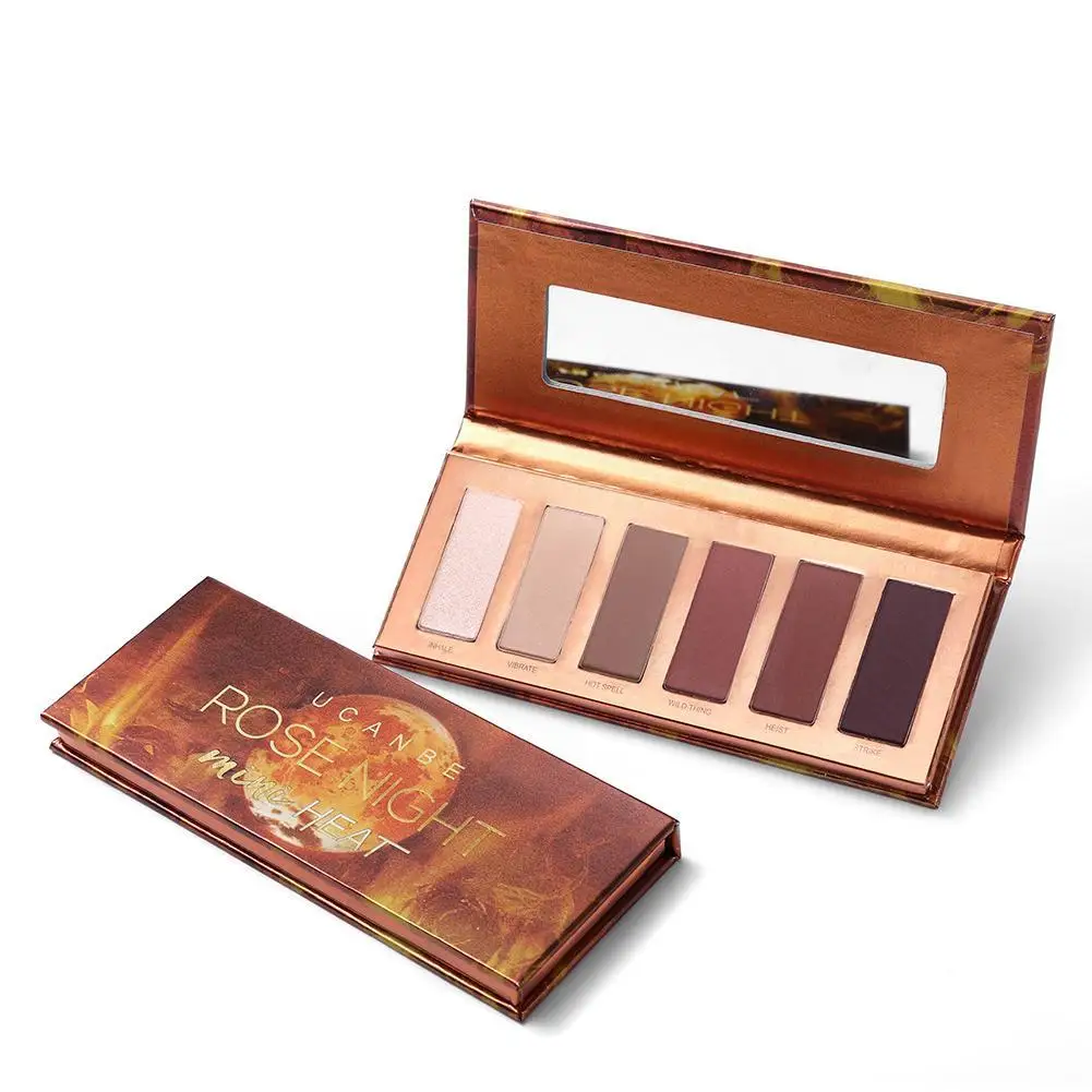 Luxury New Mini Heat Eyeshadow Makeup Palette 6 Colors Shimmer Matte Daily Basic Eye Shadow Powder Natural Nude Contour Set |