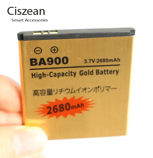 3x2680 mAh BA900 Золотой сменный аккумулятор + универсальное зарядное устройство для E1