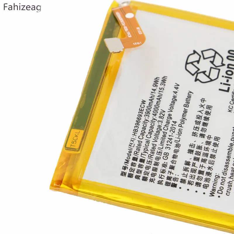 Fahizeag HB396693ECW 3900 mAh/14.9Wh запасная батарея для Huawei Mate8 Mate 8 NXT-AL10 NXT-TL00 NXT-CL00 | Мобильные