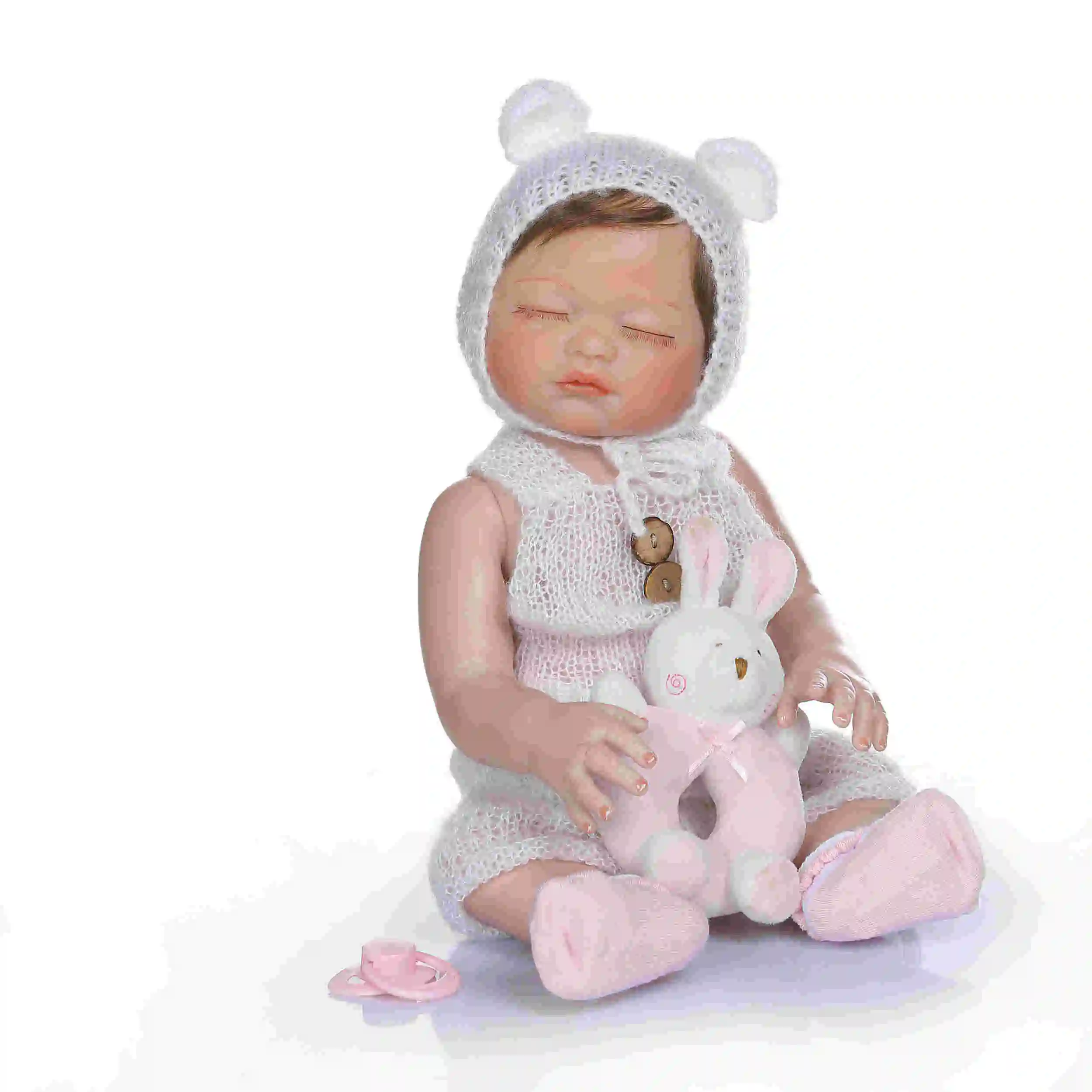 sleeping girl NPKCOLLECTION 48 см bebe Кукла-младенец Реалистичная тройки милый, для новорожденных кукла ручной детальную картину розово-выглядят всего тела силикона - Цвет: sleeping girl