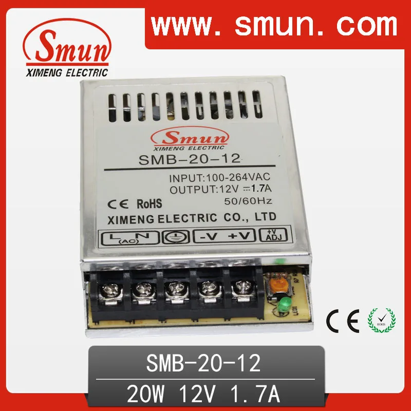 SMUN SMB-20-12 20 Вт ультратонкий источник питания с одним выходом и переключением