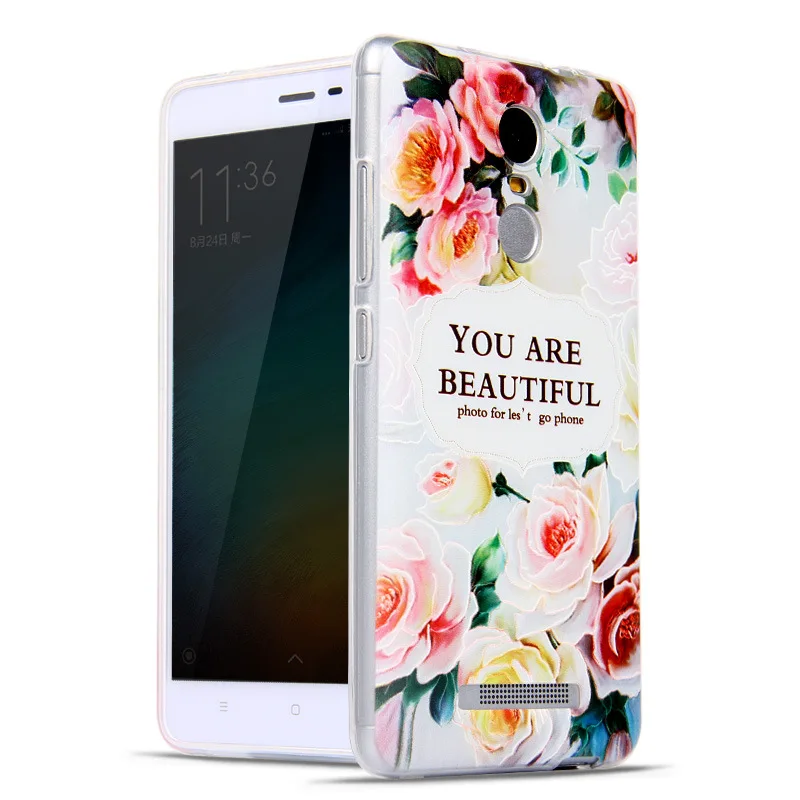Чехол SHELI с объемным дизайном забавных животных цветов для Xiaomi redmi note 3 мягкий ТПУ