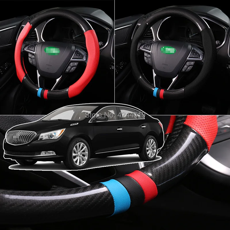 

Для Skoda Octavia диаметр 38 см чехол на руль Противоскользящий из углеродного волокна Топ Кожа спортивный стиль автомобильные аксессуары