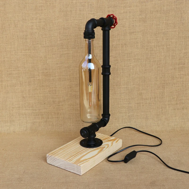 Современная промышленная настольная лампа абажур бутылка включает G4 лампочку