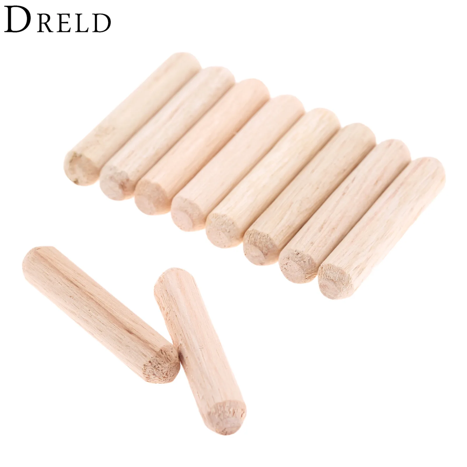 DRELD 100 шт 6x30mm деревянный дюбель шкаф с выдвижными ящиками круглая рифленая дерево