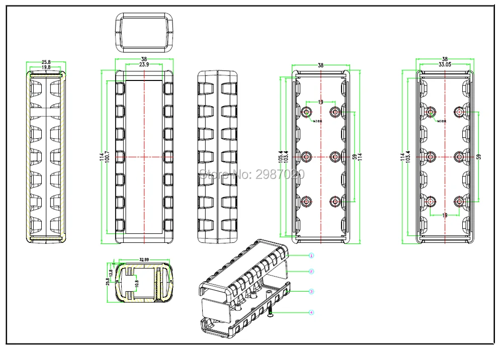 114*38*25,8 мм ABS пластиковый корпус для электронных проектов DIY инструмент для громкоговорителя чехол Электрический Настольный провод распределительная коробка управления