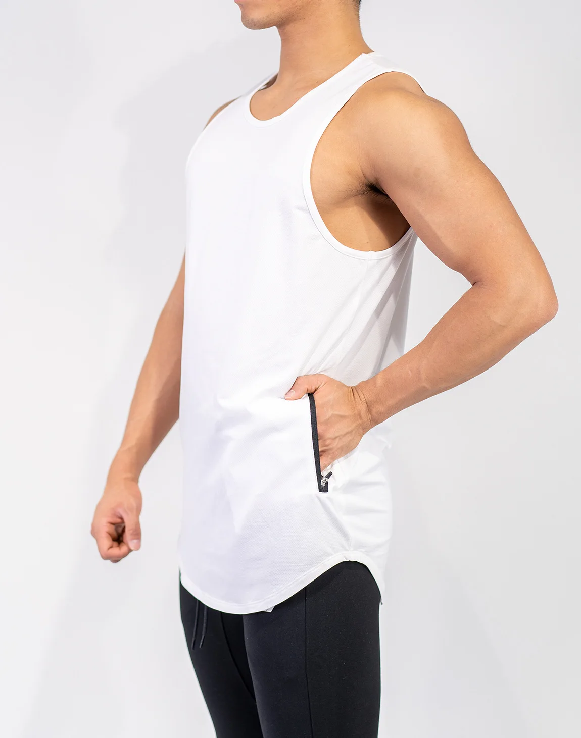 Майка мужская с карманами хлопок рубашка для фитнеса воркаута бодибилдинга