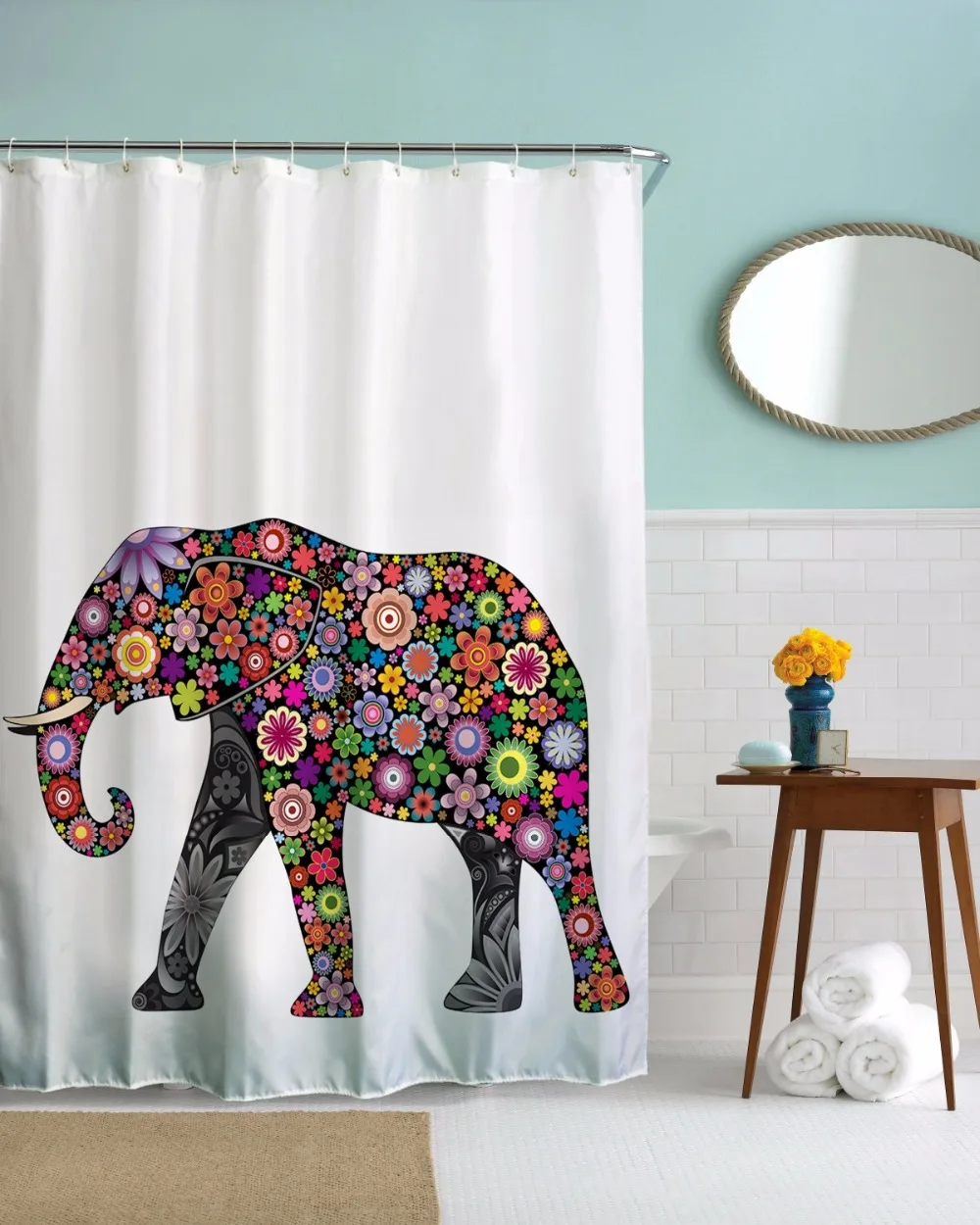 Colorful Animal Shower Curtains Waterproof Polyester Fabric Bath 3D rideau douche cortinas de bano cortina ducha | Дом и сад