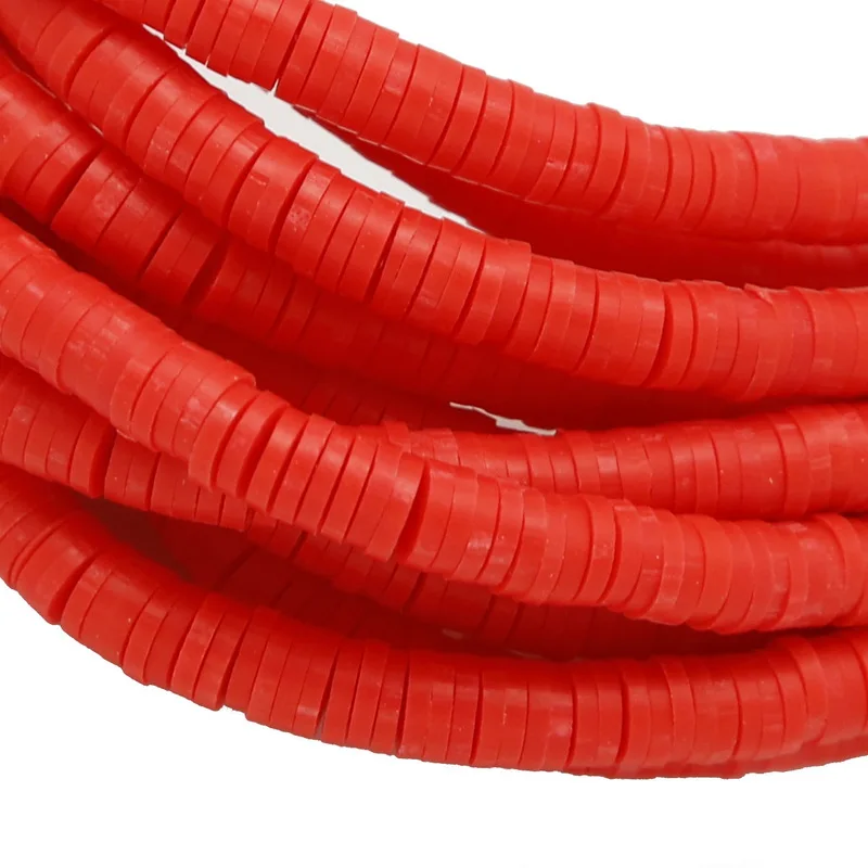 Red 6 мм 400 шт./лот красочные Полимерная глина Fimo чип диск Свободные Spacer Бусины для ручной работы судов sweing ткань Модные украшения изделий - Цвет: Red