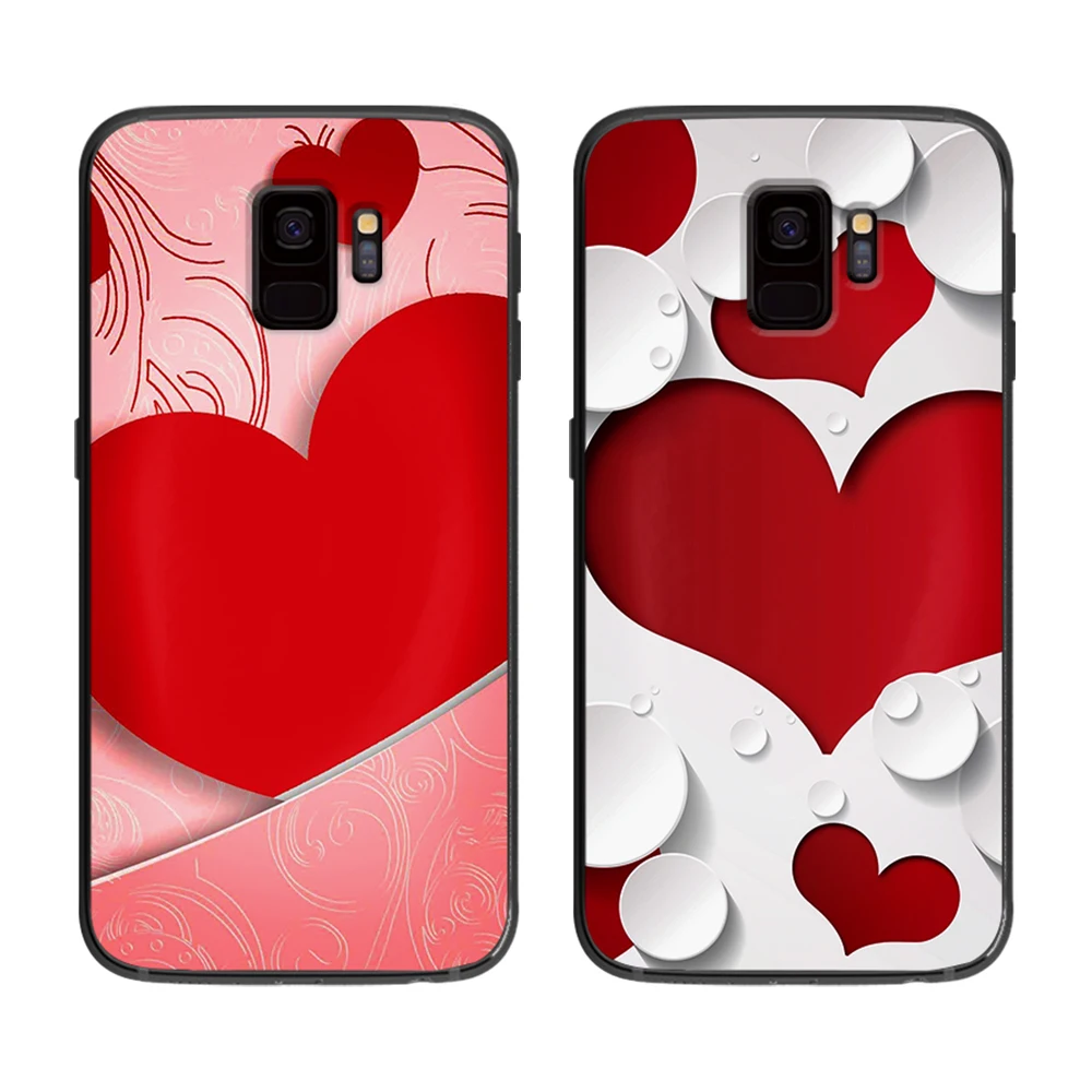 Красный любовь мягкий чехол для телефона Samsung Galaxy S6 S7 S8 S9 S10e Plus Note 8 9