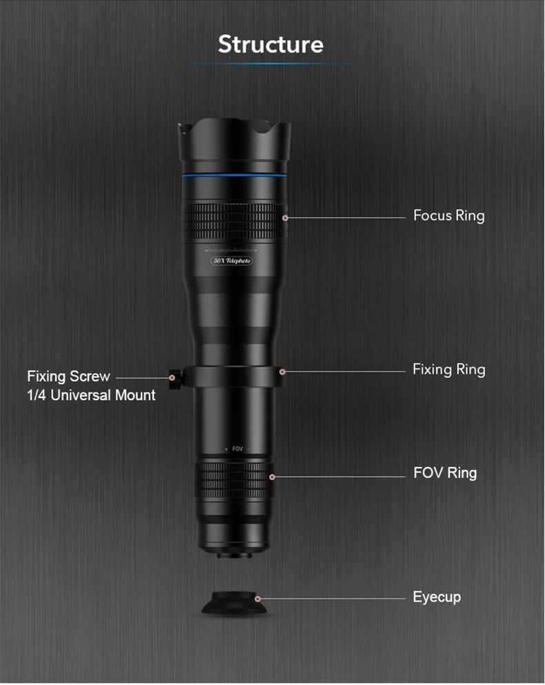 APEXEL 36X телефон камера телефото зум объектив HD монокуляр телескоп объектив SelfieTripod с дистанционным затвором для всех смартфонов