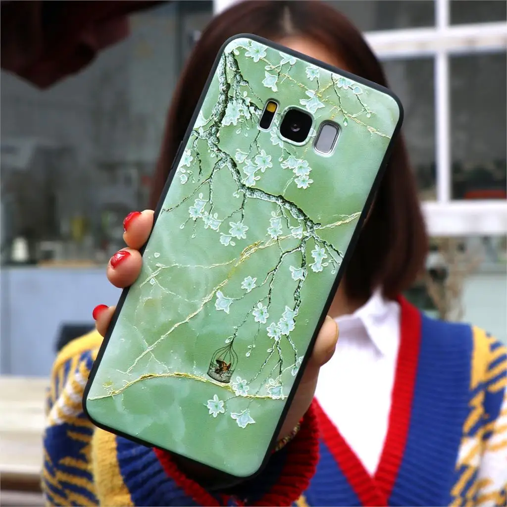3D цветок с тиснением и изображением ТПУ для samsung Galaxy M20 M10 J5 S10e S10 плюс J8 J6 J4 плюс J7 Neo A50 Prime J3 чехол