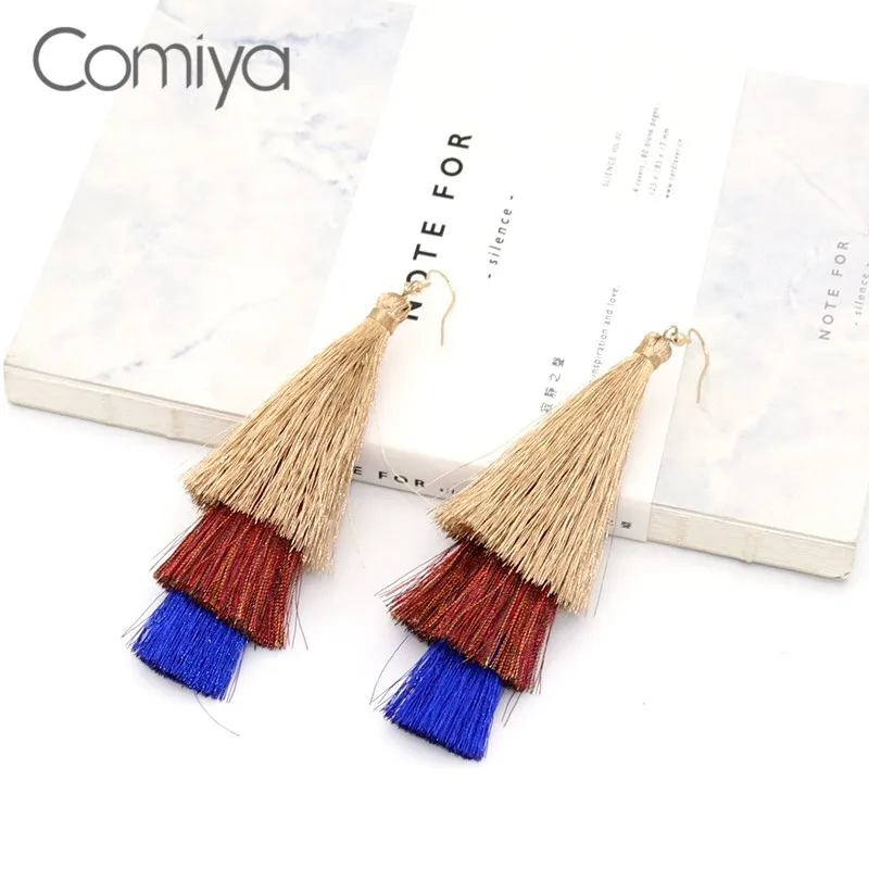 Comiya ручной серьги для AliExpress кисточкой Линия Винтаж Длинные длинные сережки orecchini