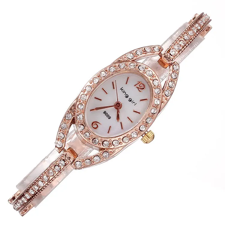 New arrival dropship fashion watches quartz analog alloy full crystal diamonds rose gold wristwatch women ladies bracelet watch|watch lux|bracelet