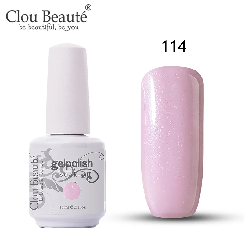 114 Гель-лак для ногтей Clou Beaute, 15 мл, 40 цветов, СВЕТОДИОДНЫЙ УФ-Гель-лак для ногтей, полуперманентный впитывающий гель, лак, эмаль, УФ-Гель-лак - Цвет: 114