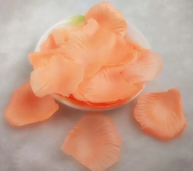 

3000 PCS Peach Color Silk Rose Petals Wedding Flower Decoration