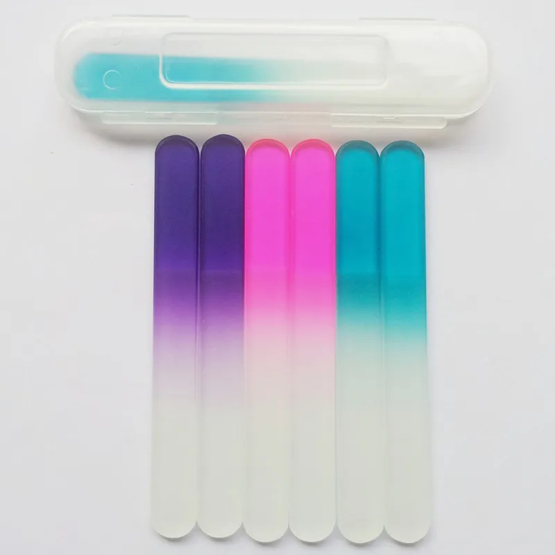 1 шт. Детские Стеклянные пилочки для ногтей + пластиковая коробка модные ногтей|nail