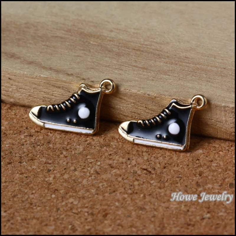 Микс 80 шт Высокое качество Ретро парусиновая обувь позолоченная Эмаль Шарм