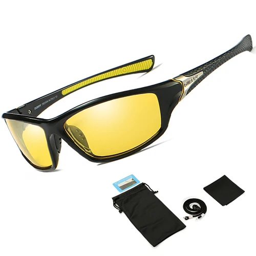 Yellow with bag Новинка TR90 Untralight оправа HD поляризационные солнцезащитные очки для рыбалки очки для велоспорта для мужчин и женщин Спорт Туризм Бег гольф - Цвет: Yellow with bag