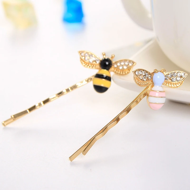 Заколки невидимки женские с кристаллами и крыльями|hair jewelry|golden beebee hair clip |
