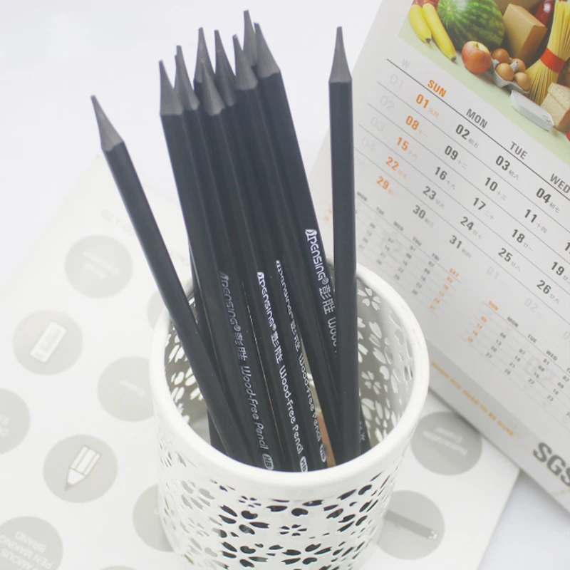 12pcs HB pencil crayons matite potloden escolar papelaria black standaard pencils lot plastic criativa for kids school material |