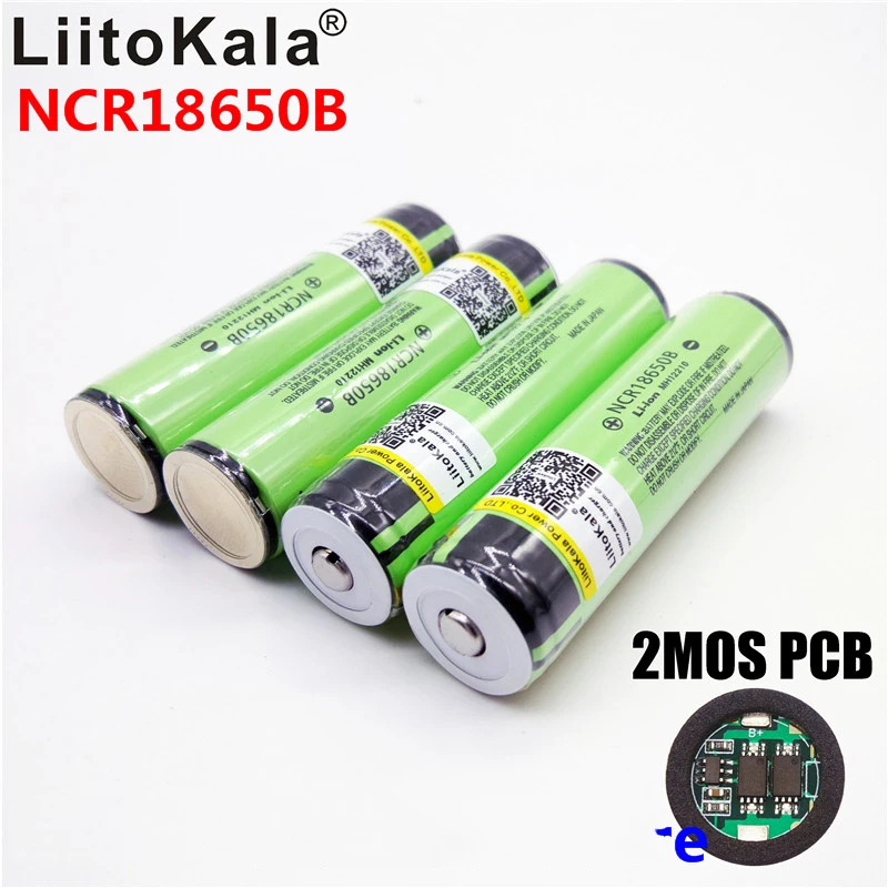 4 шт. LiitoKala 18650 3400 мАч NCR18650B 3400 батарея 3,7 в литий-ионная аккумуляторная батарея с защитой от PCB