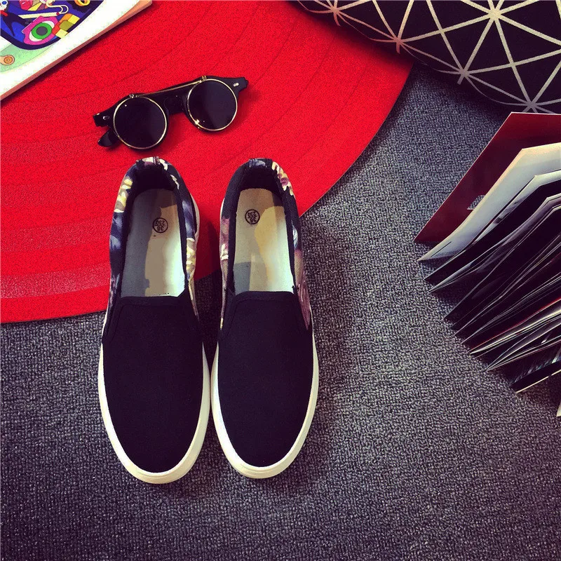 

QWEDF 2019 Canvas shoes women spring sponge cake platform women shoes casual lazy comfortable and wearable ladies shoes X8-40