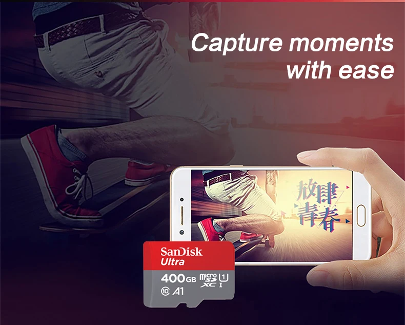 SanDisk A1 слот для карт памяти micro sd карты памяти class 10 SDXC ультра SDHC 400 Гб 100 МБ/с. UHS-I карты micro sd
