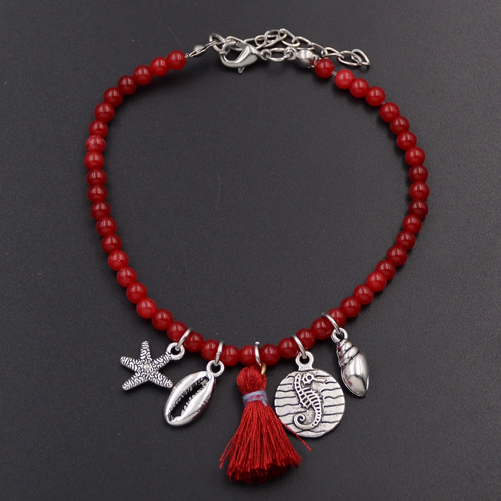 Браслеты на ногу WELLMORE женские анклеты в богемском стиле пляжные украшения из