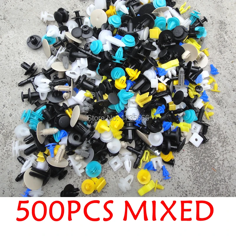 

500PCS Mixed Auto Car Bumper Clips Retainer Fastener Rivet Set For Ford Flex Focus Rs St Five Hundred Focus St Freestyle Fiesta