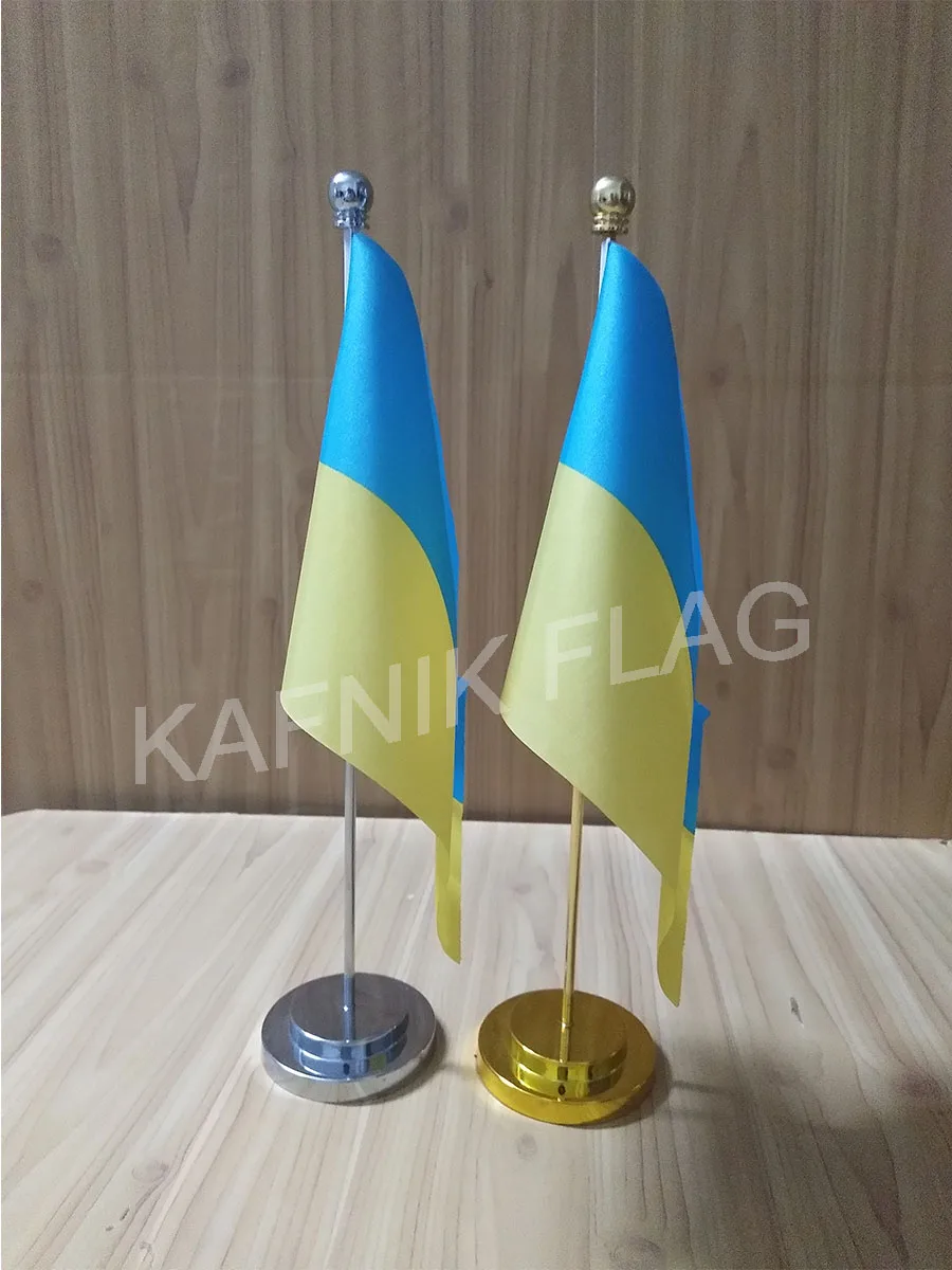 KAFNIK Украина для офисного стола флаг с золотом или серебряным металлом база