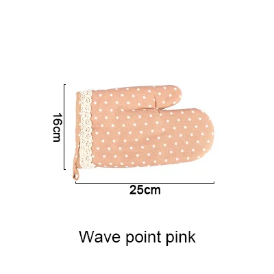 pink ponit 1 шт хлопчатобумажные перчатки для духовки термостойкие рукавицы кухонные рукавица и прихват для микроволновой печи утепленные Нескользящие Утепленные Перчатки - Цвет: pink ponit