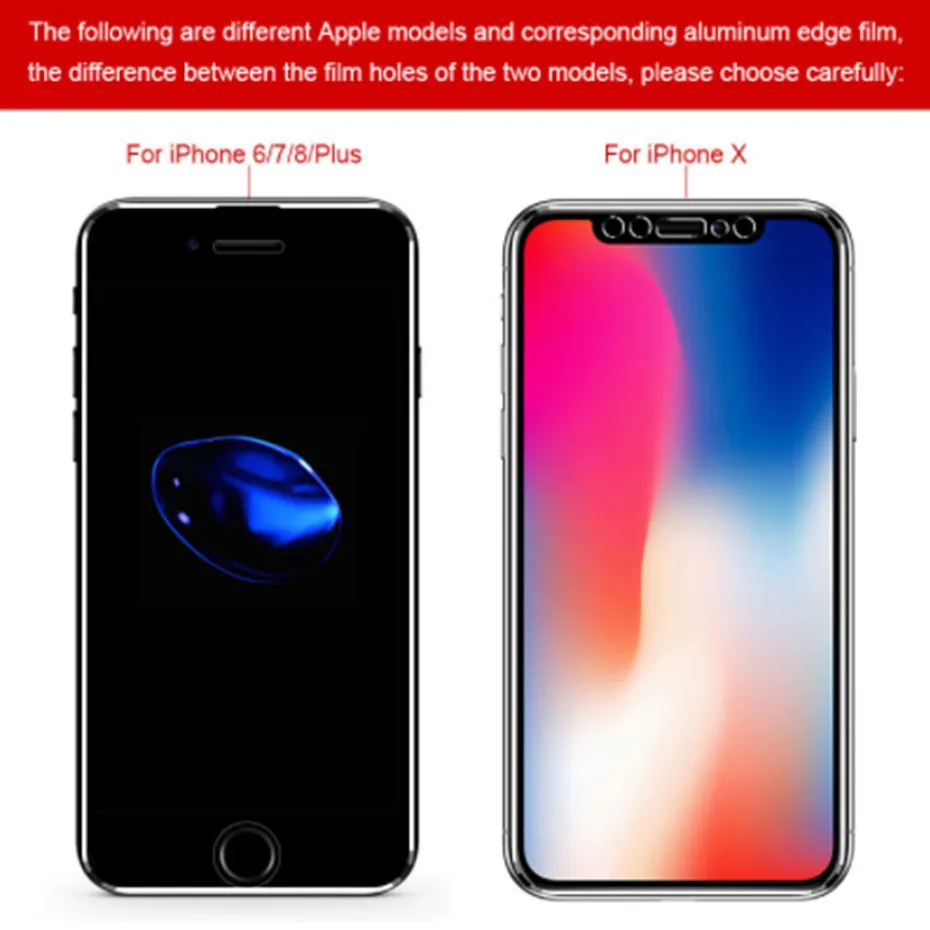 7D закаленное стекло на iPhone 6S 7 8 плюс алюминиевый сплав Полный экран протектор для iPhone XS XR 8 7 SE 5S защитная пленка