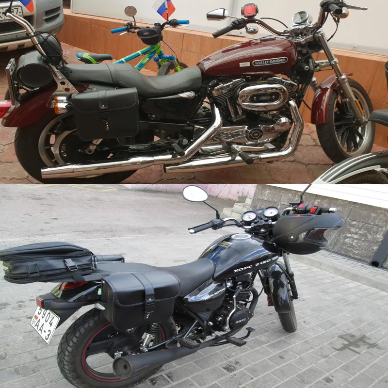 Кожаные сумки на седло для Harley Touring Sportster мотоциклетная сумка инструментов